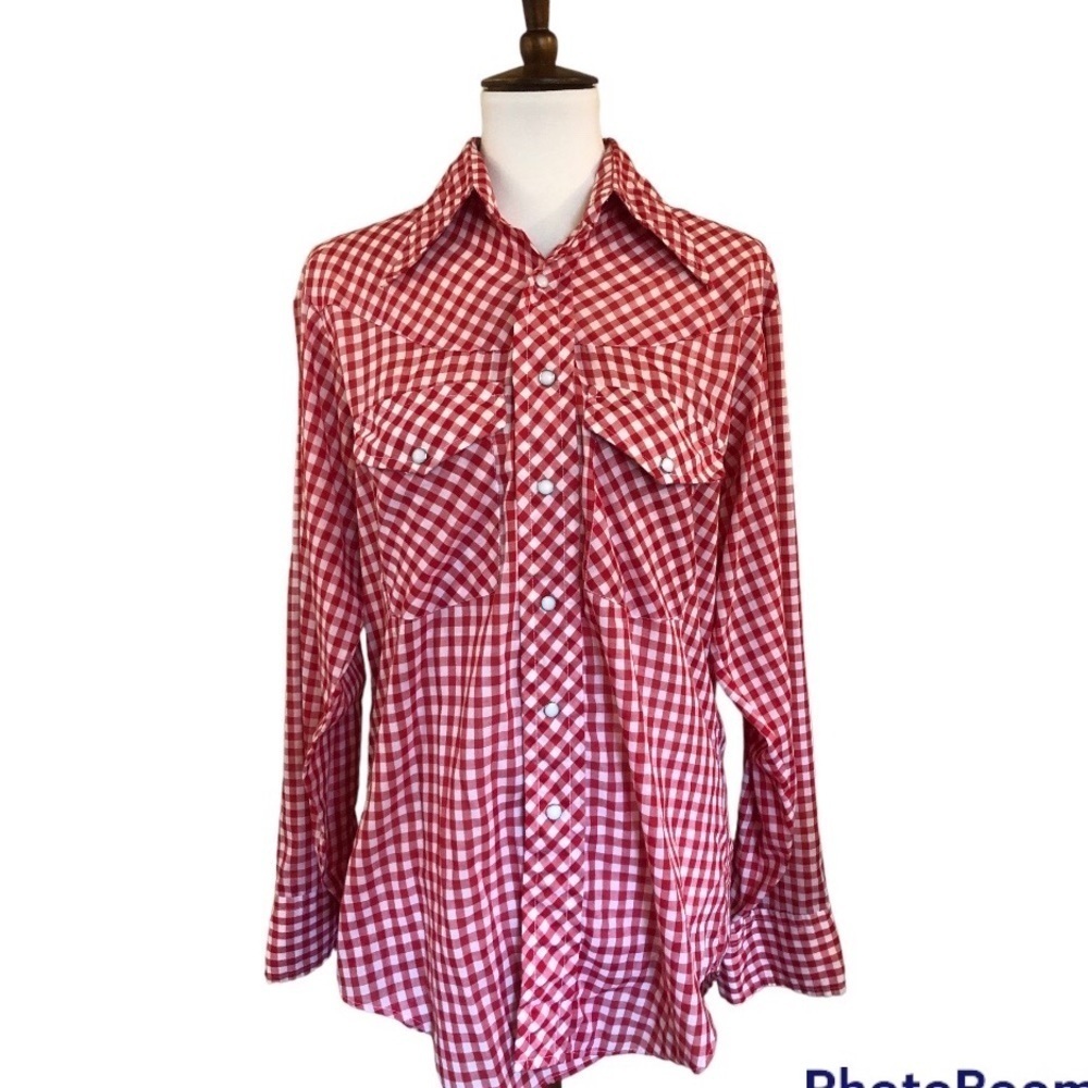 Western Vintage Gingham Pearl Button Shirt
